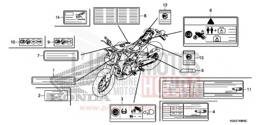 ETIQUETTE DE PRECAUTIONS CBF300NAJ de 2018